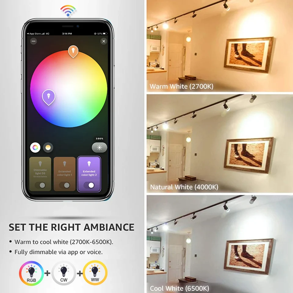 Lampadina LED GU10 Smart WiFi Zigbee - Dimmerabile RGBCW - Compatibile Ewelink