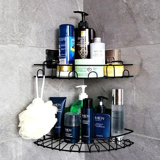 Bathroom Storage Rack Bathroom Shelf Wall Hanging Corner Shower Caddy No  Punching Triangle Storage Rack Bathroom Accessories - AliExpress