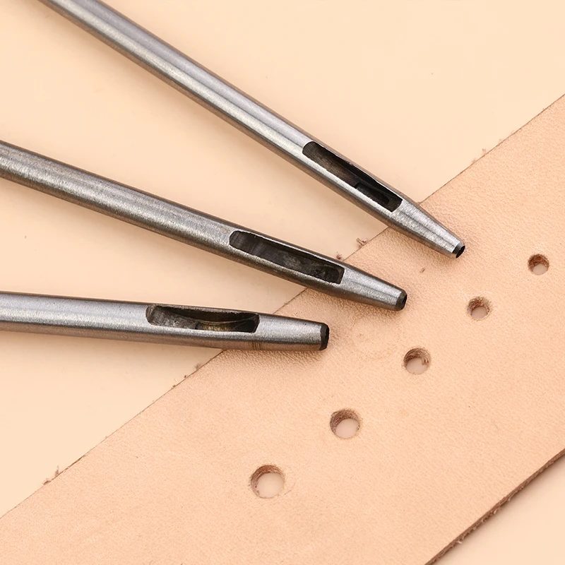 Leather Hole Puncher 6pcs 10-5.0mm Leather Hole Punch Tool Set Round Hole Punch for Leather Belts and Other Projects