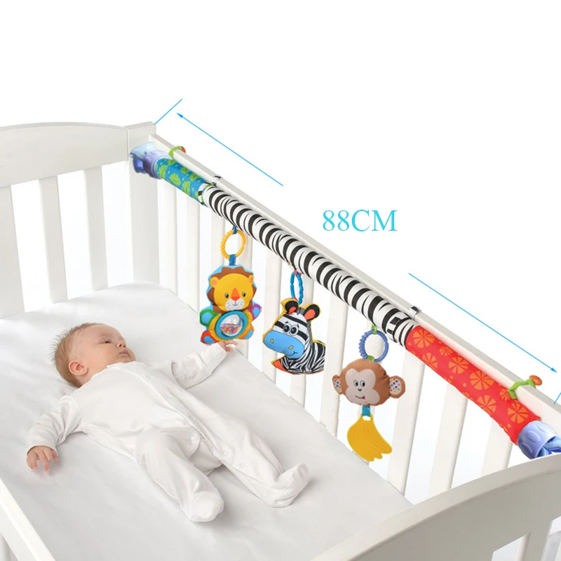 Bow shaped baby carriage toys: crib, music animal mobile music