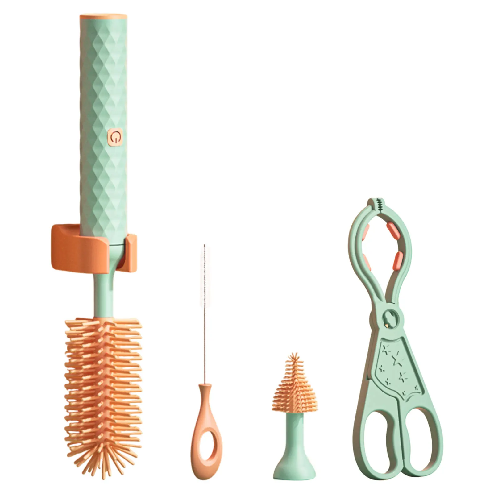Portable 3-in-1 Electric Silicone Bottle Brush Cleaner Set