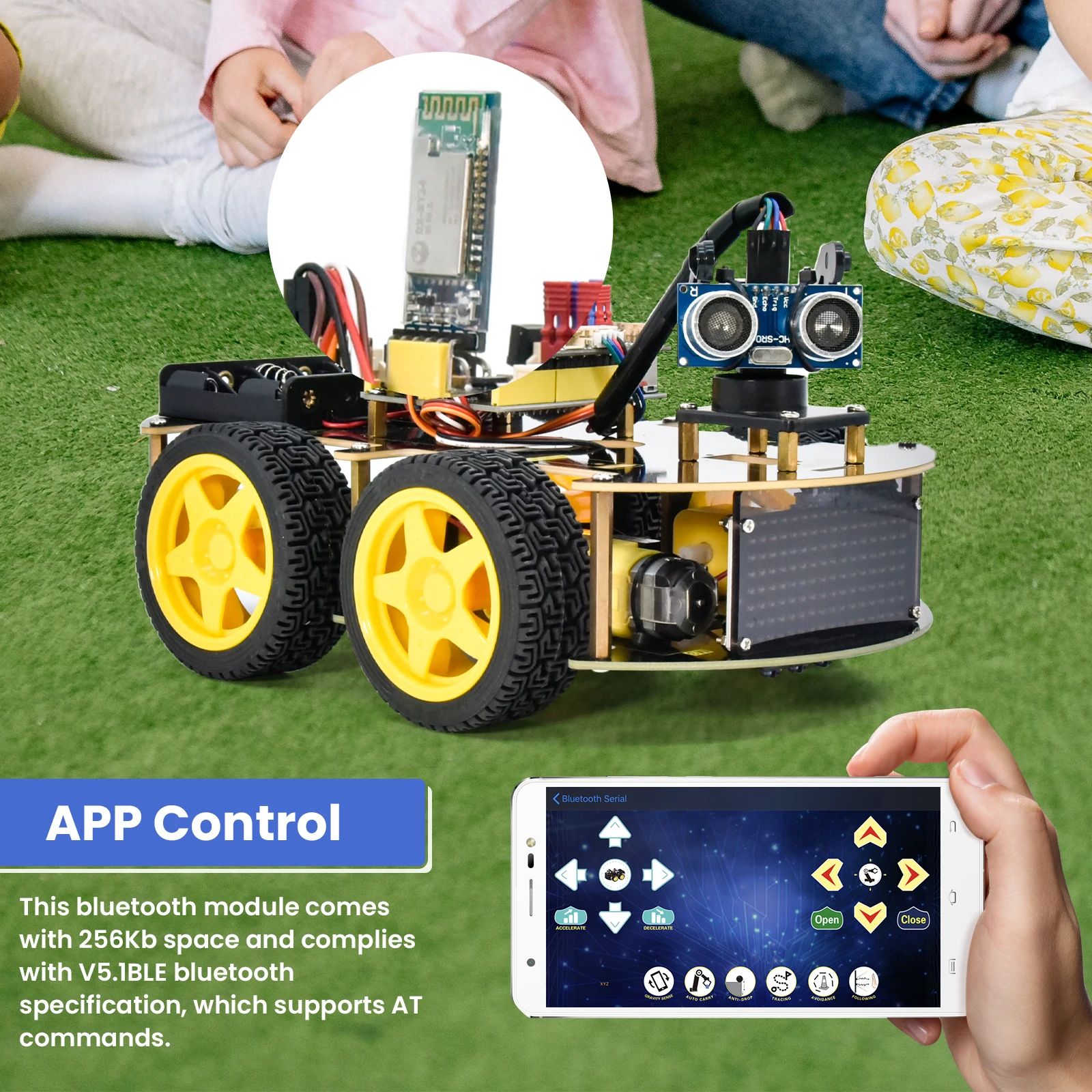 Keyestudio 4WD Multi BT Smart Car for Arduino Kit Robot Upgraded V2.0 W/LED Display Stem EDU /Scratch Programming DIY Robot Car