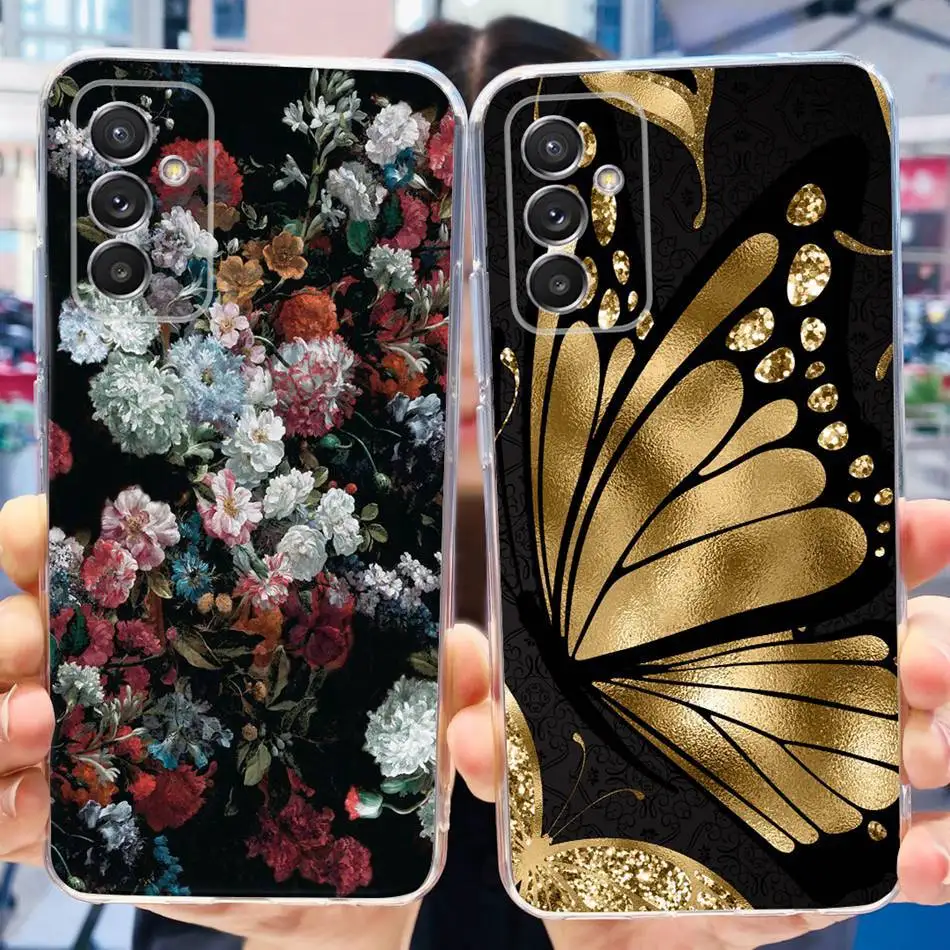 Elegant Flower Butterfly Painted Soft Silicone TPU Case for Samsung Galaxy Quantum 2