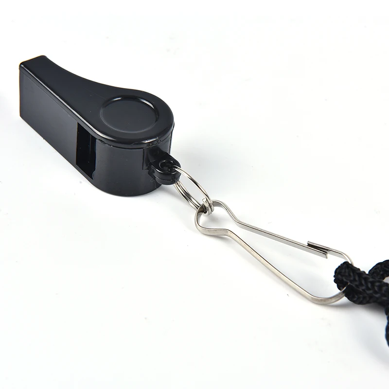 Football Soccer Sports Referee Plastic Whistle Lanyard Emergency Loud Sound