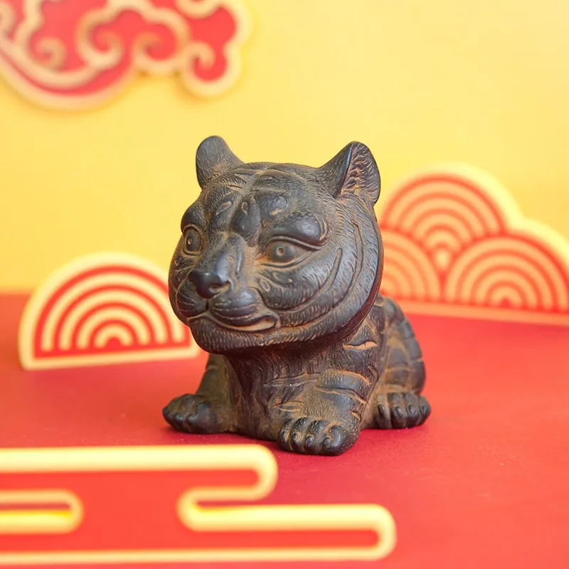 

Креативные декоративные маленькие украшения со знаками Зодиака и тигром, Офисная статуэтка ручной работы из чугуна