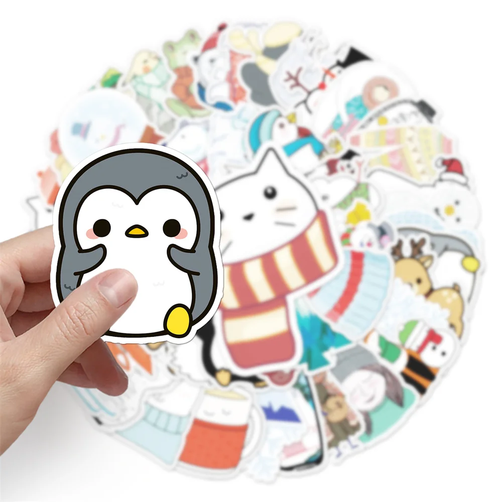 

50 шт., эстетические зимние наклейки в виде снеговика