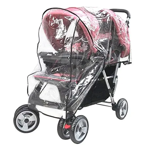 Aligle Weather Shield Double Swivel Wheel Stroller Universal Size Rain Cover Wind Shield