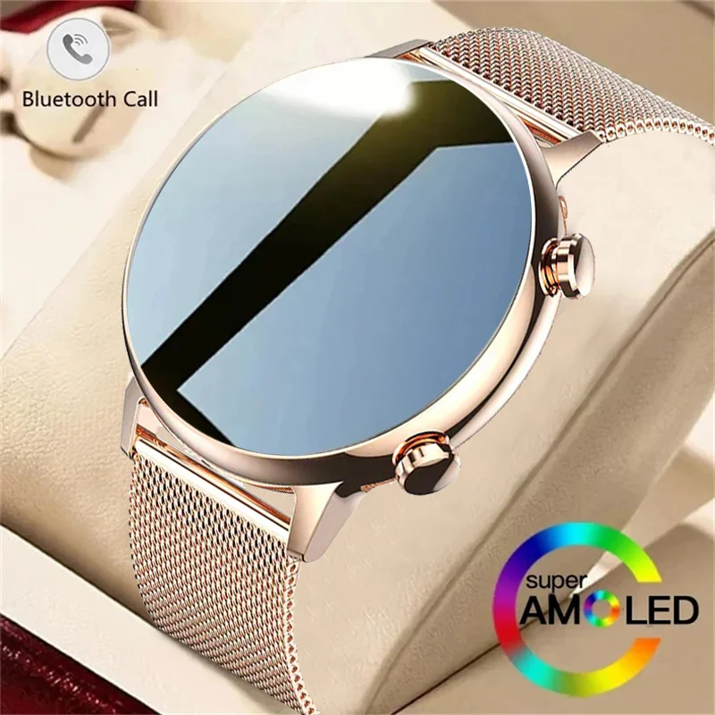 2023 Nuove Signore Smartwatch Telefono Android Amoled Full Touch Quadrante Personalizzato Smartwatch Bluetooth Chiamata Controllo Vocale Smartwatch Da