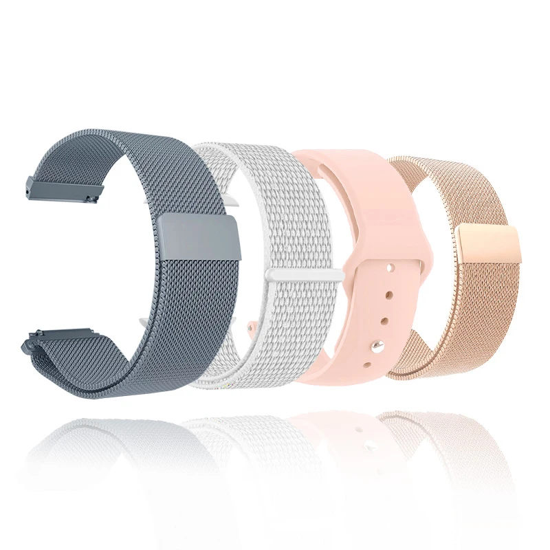 

18mm 20mm 22mm Metal Strap For Garmin Vivoactive 3 4 4s Band Watch Venu 2 2s SQ Forerunner 645 Bracelet Silicone Loop Nylon wris