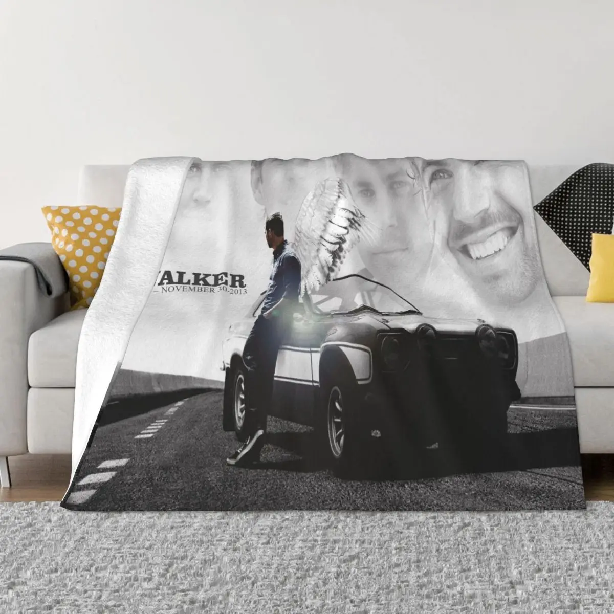 

Paul Walker Actor Fast And Furious Blanket Flannel Textile Decor Multi-function Soft Throw Blanket for Bedding Car Bedspread