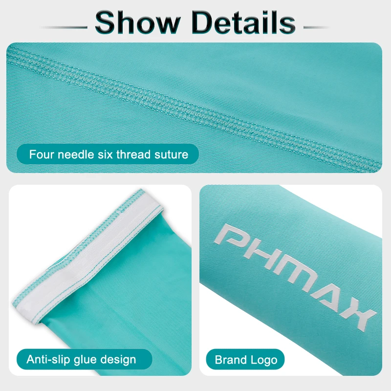 PHMAX Cycling Sleeves UV Protection Arm Sleeves Running Outdoor Sports Sunscreen Arm Covers Ice Silk Fitness Cycling Arm Warmers 4