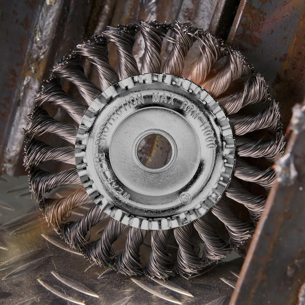 4/5inch Knotted Wire Wheels Built-In Fixing Plate Wire GrassTrimmer Blades Steel Wire Trimmer Head Garden Power Tool Accessories