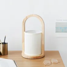  Portable Lamp Dimmable Table Lamp Portable Bedroom Bedside Lamp Creative Nordic Solid Wood USB Lamp Straight Plug 