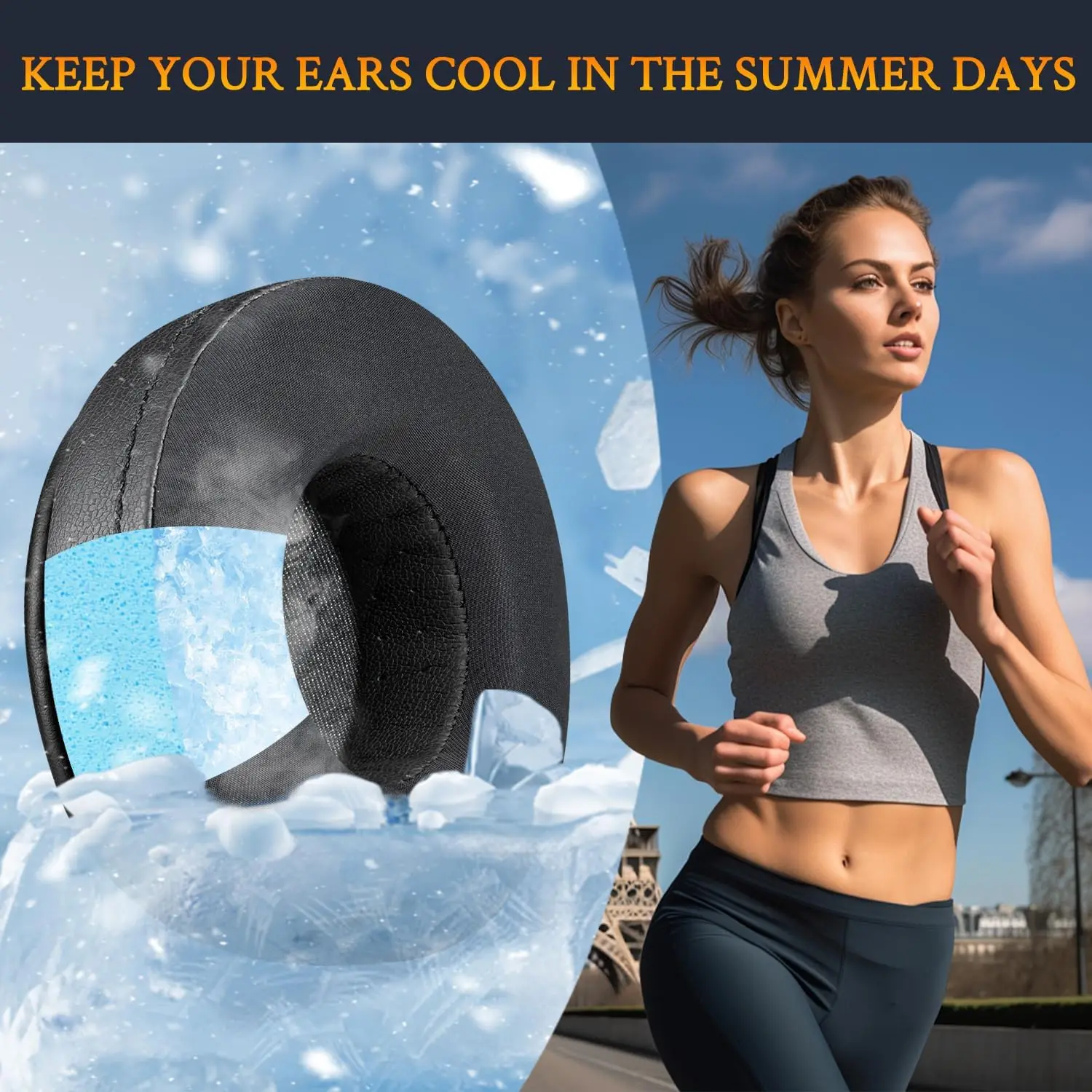 Cooling Gel Earpads Replacement for AKG Y50 Y55 Y50BT Headphones Ear Pads Cushions with Foam
