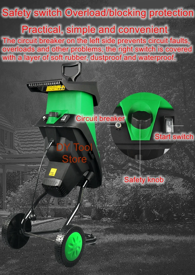 2400W high power electric shredder Leaf shredder Tree shredder Garden tools Wood shredder garden raised bed 60x60x44 cm solid acacia wood