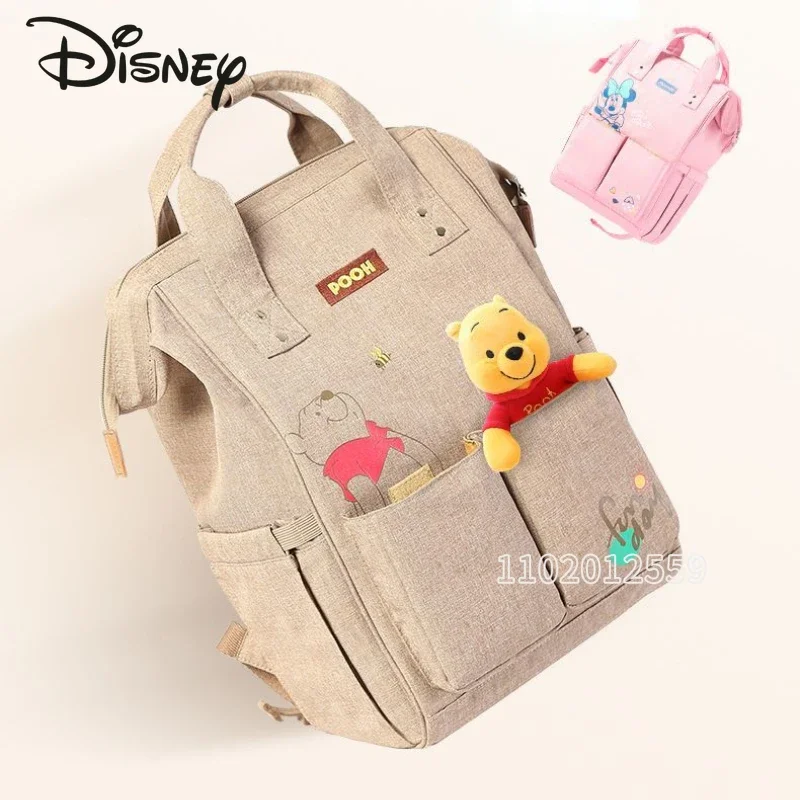 Disney's Original New Diaper Bag Backpack Luxury Brand Fashion Baby Diaper Bag Cartoon  Baby Bag Large Capacity Multi Function