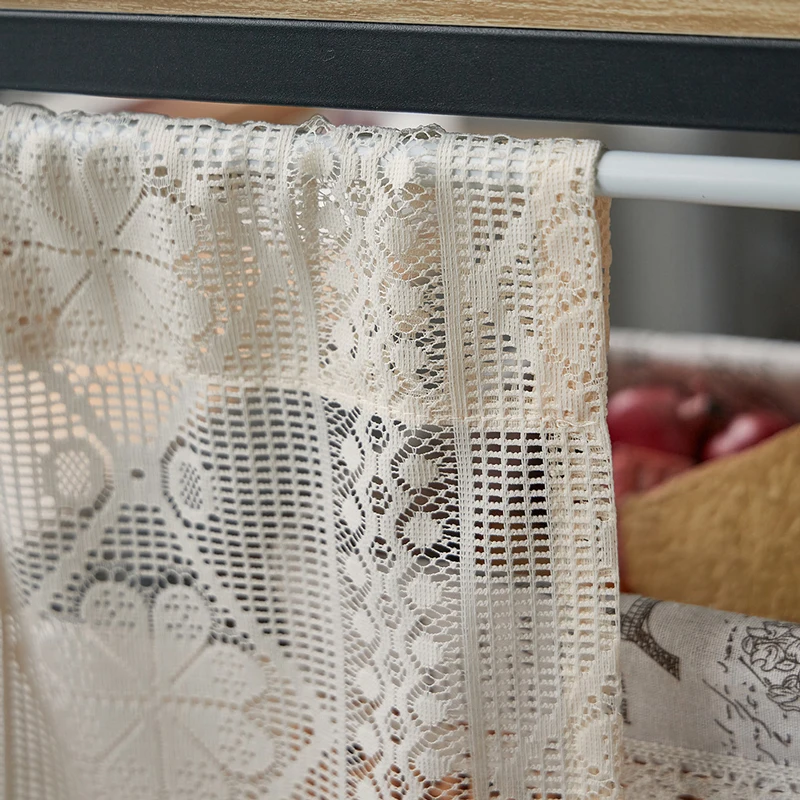 Sheer Lace Valances with Tassels Scalloped Bottom  Floral Curtains for Kitchen Bathroom Dining Room Living Room Bedroom Basement 6