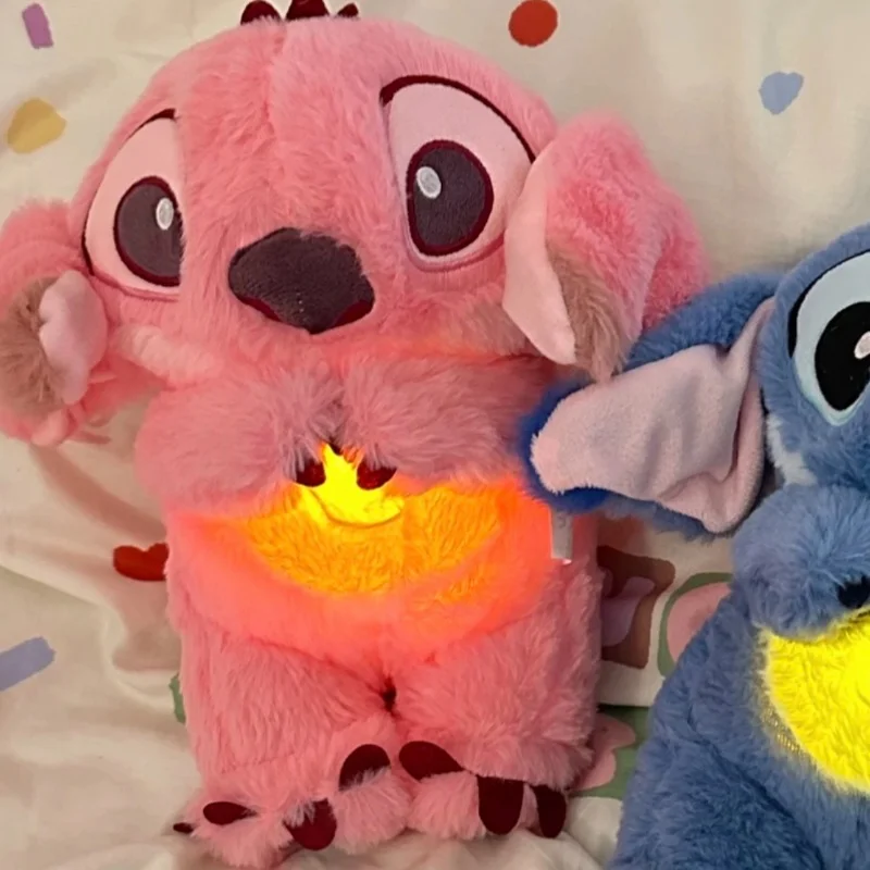 In Stock Disney Stitch Breathe Led Music Plush Doll Action Figure Lilo Stitch Doll For Baby Sleeping Accompany Toys Cute Gifts 3