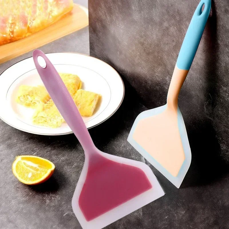 Silicone Non-stick Kitchen Ware Cooking Utensils Spatula Beef Meat Egg Scraper Wide Pizza Tools Shovel Pancake Steak Spatula pancake spatula
