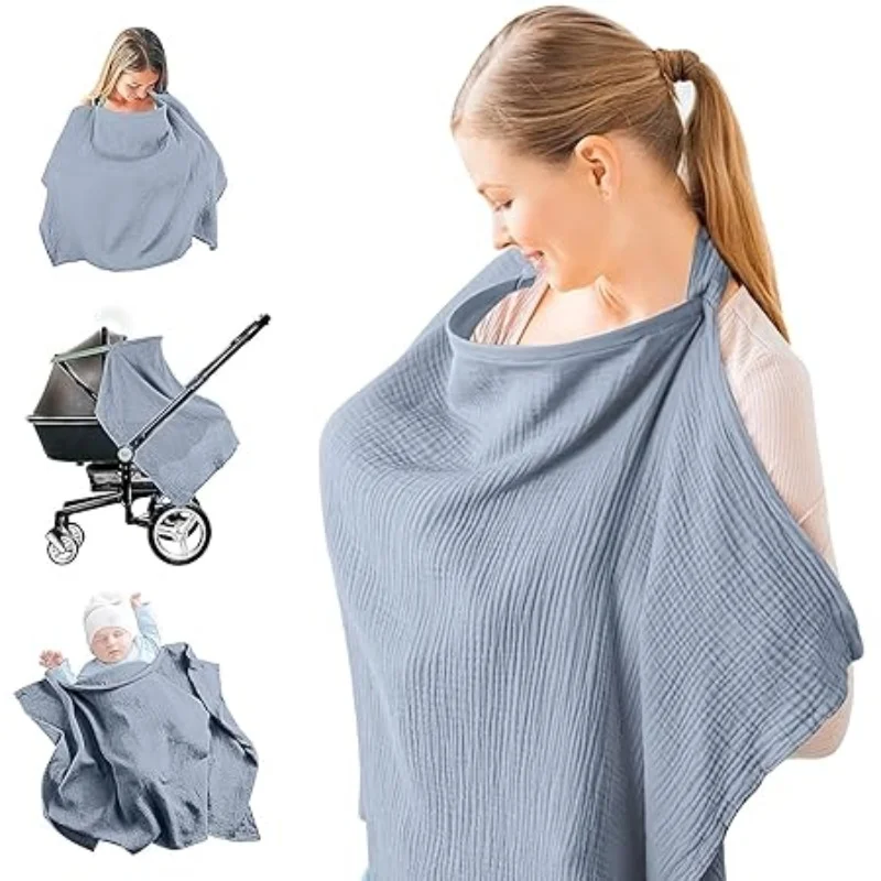 Breastfeeding towel and cover Breathable Cotton Baby Feeding Nursing Covers Adjustable Stroller Blanket