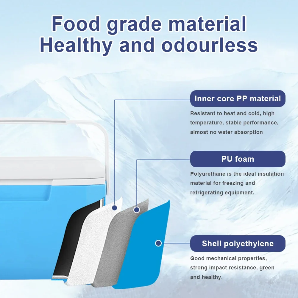 Cooler Bag Outdoor Refrigerator 6L Portable Cool Box Large Capacity Insulated Freezer Multifunction Insulated Portable Cooler with Thermometer for Work Travel