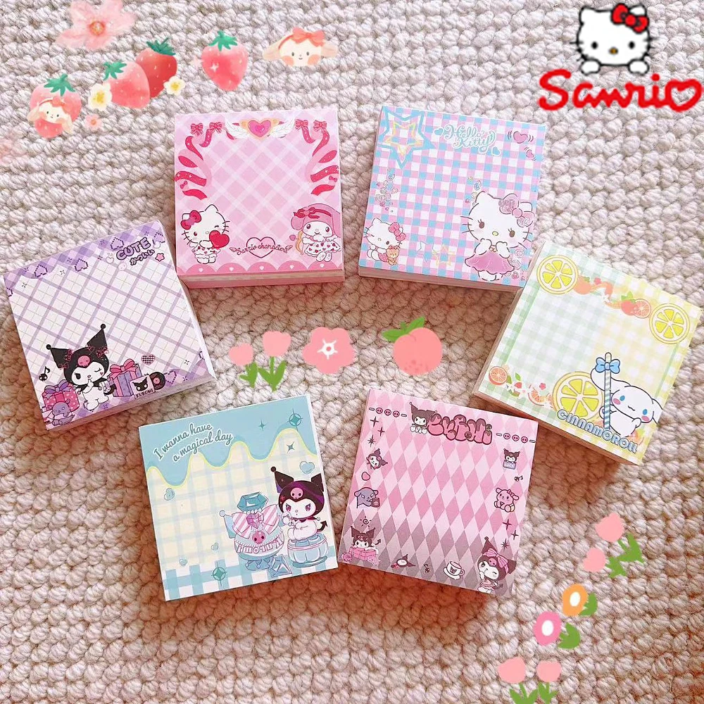 

200 Sheets Sanrio Hello Kitty Memo Pad Anime Kuromi Cinnamoroll Notes School Stationery Office Supplies Diy Notepad Diary