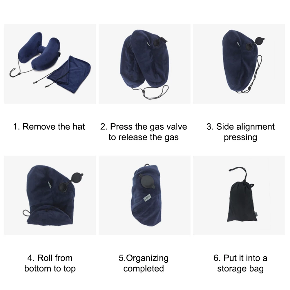 Travel Hooded Inflatable Neck and Car Cushion Pillow