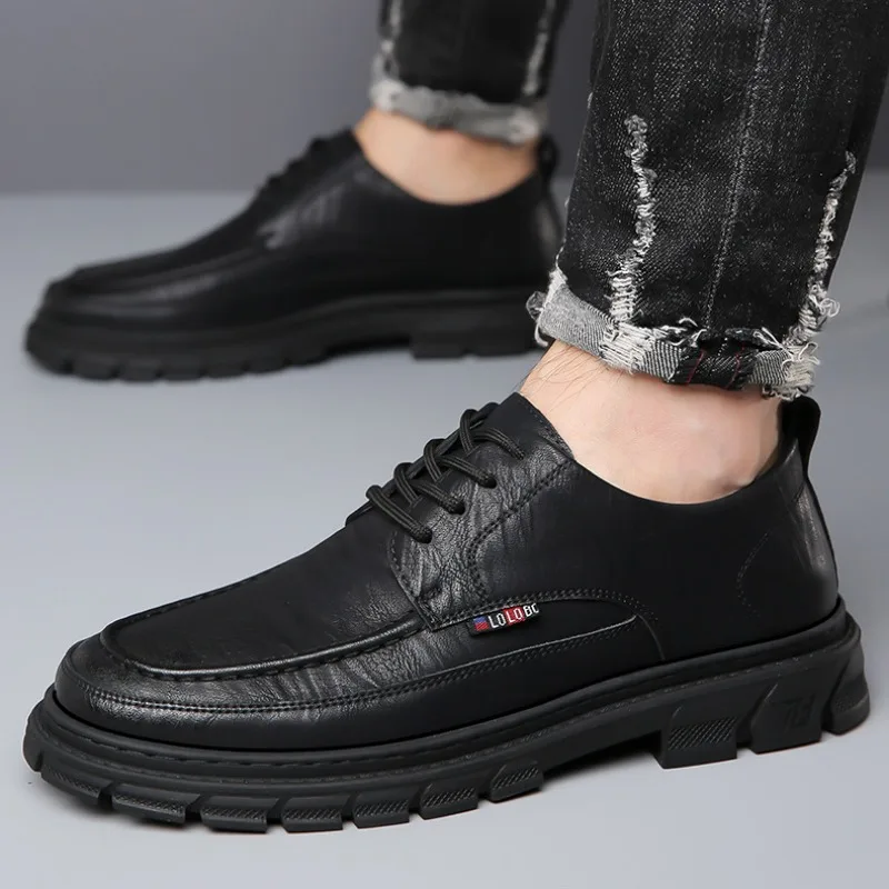 British Leather Business Men's Dress Shoes Spring Autumn Fashion Soft Sole Man Work Shoes Designer Fashion Casual Male
