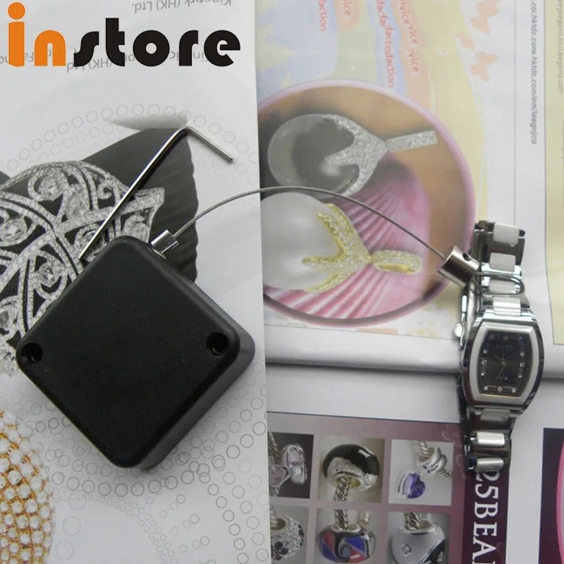 Security Steel Cable Retractable Anti-theft Pull Box Recoil For Mobile,Glasses,ring,Mobile Phone 50 pcs