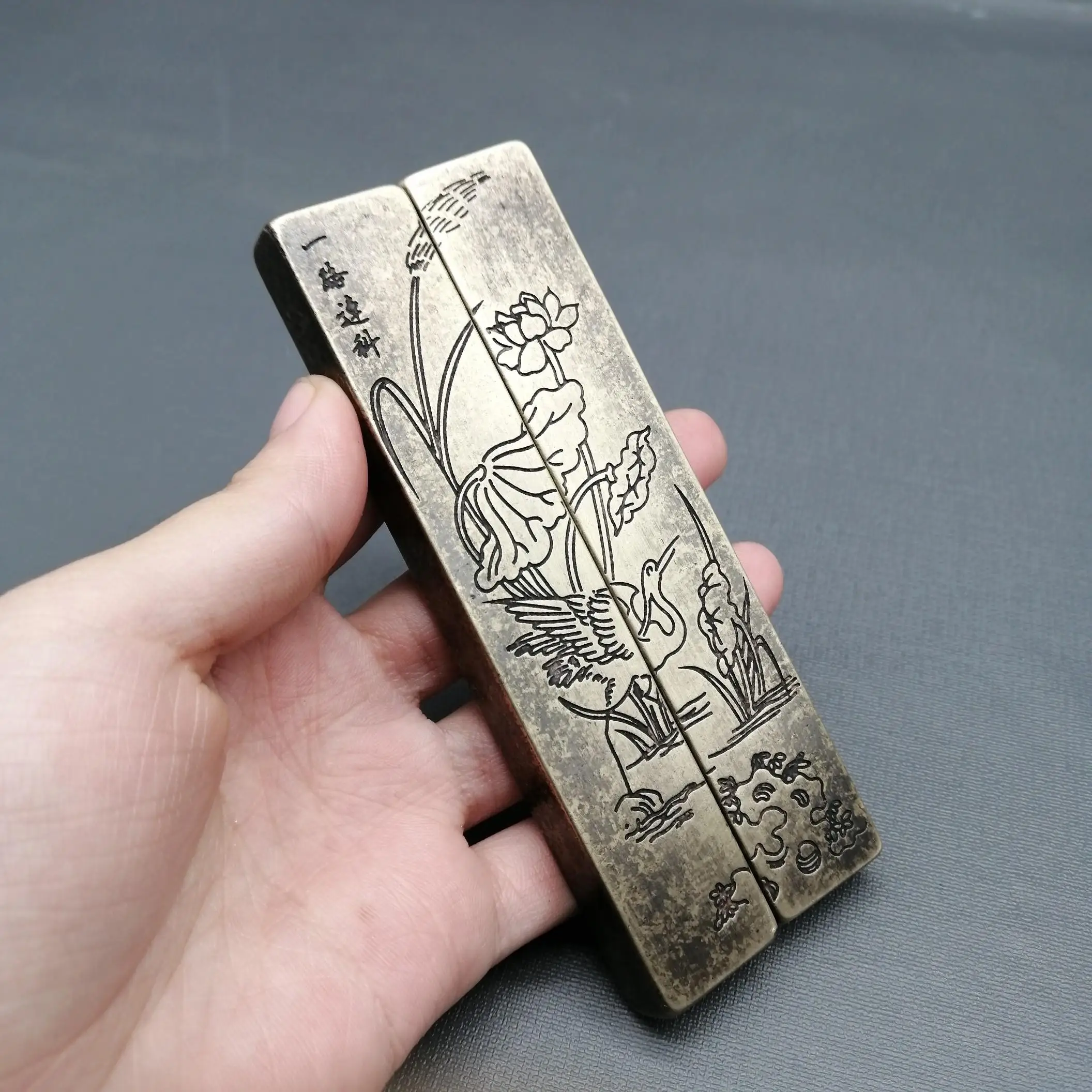 

Antique Small Pressure Ruler All The Way Lianke Copper Ruler Ornaments Commemorative Gifts