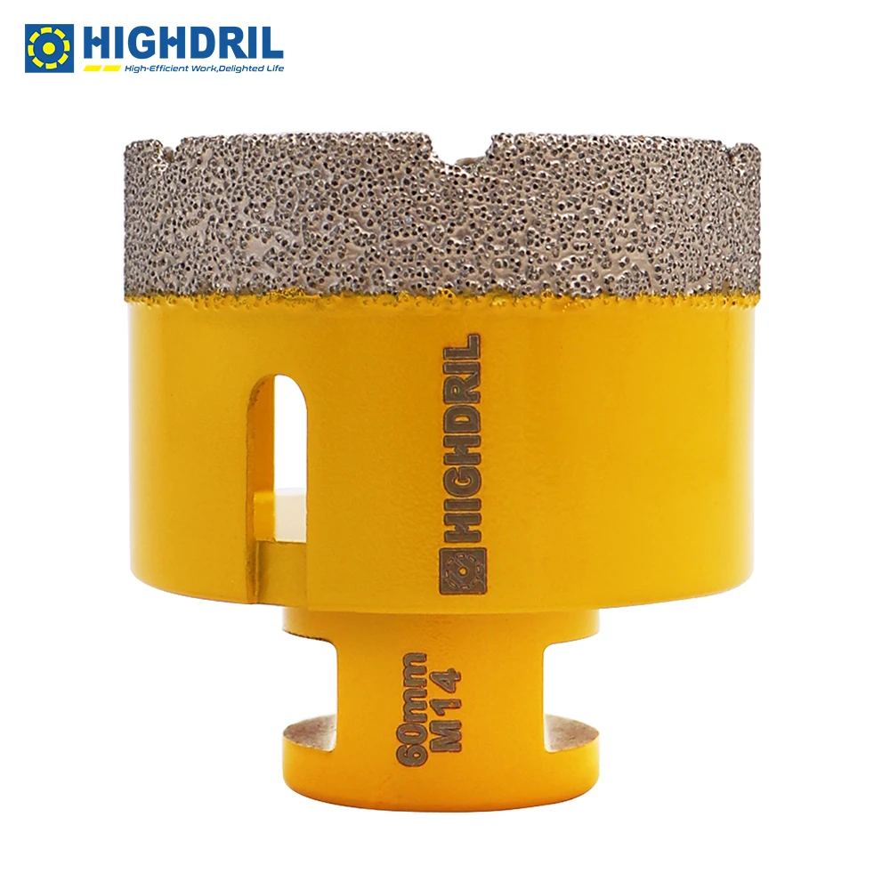 

HIGHDRIL 1pc Dia60mm M14 Diamond Hole Saw Drill Core Bits For Porcelain Granite Marble Stone U-groove Tooth Shape Drilling Bits