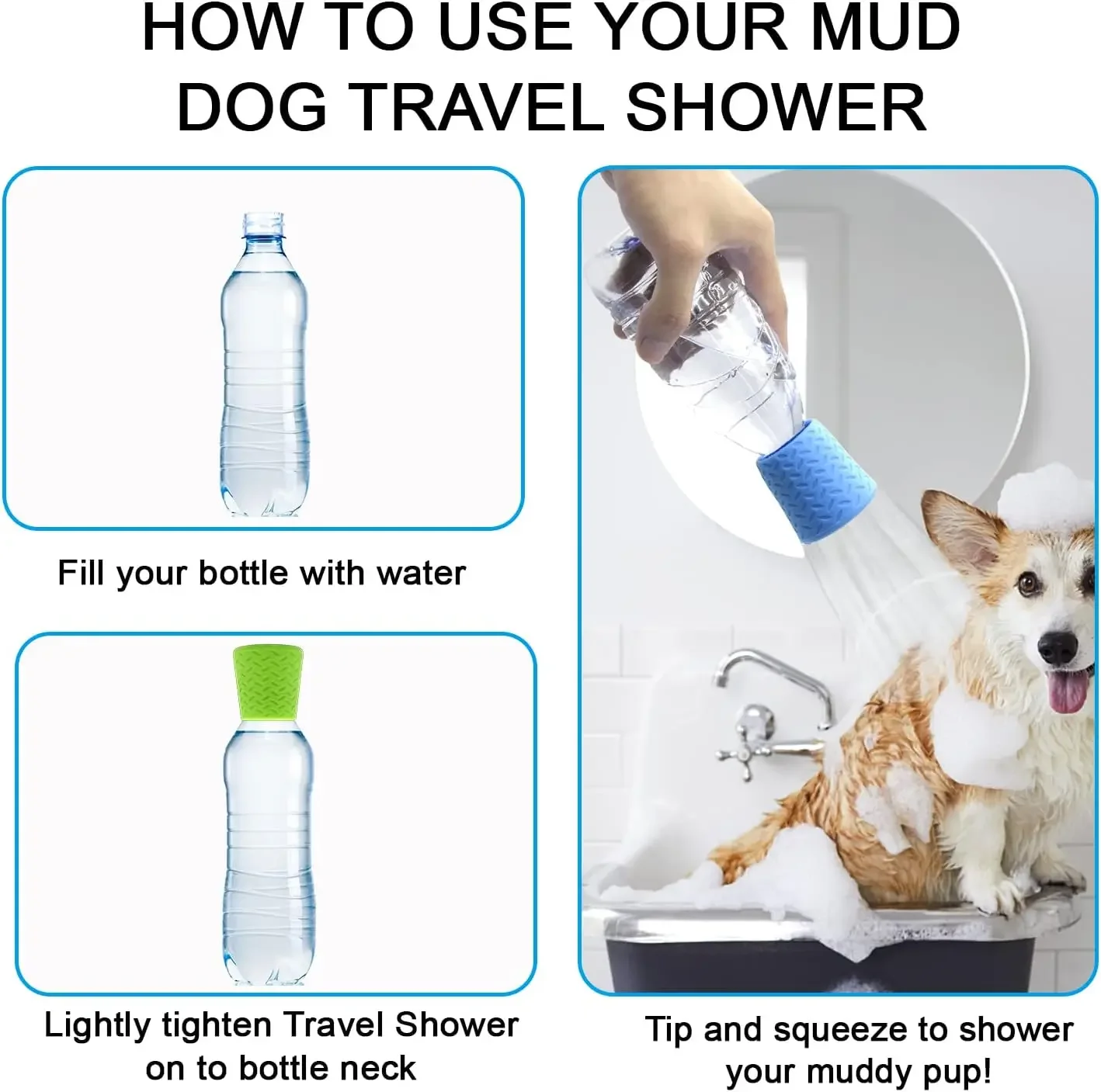Portable Pet Shower Head - Silicone Outdoor Dog  Cat Cleaning Tool