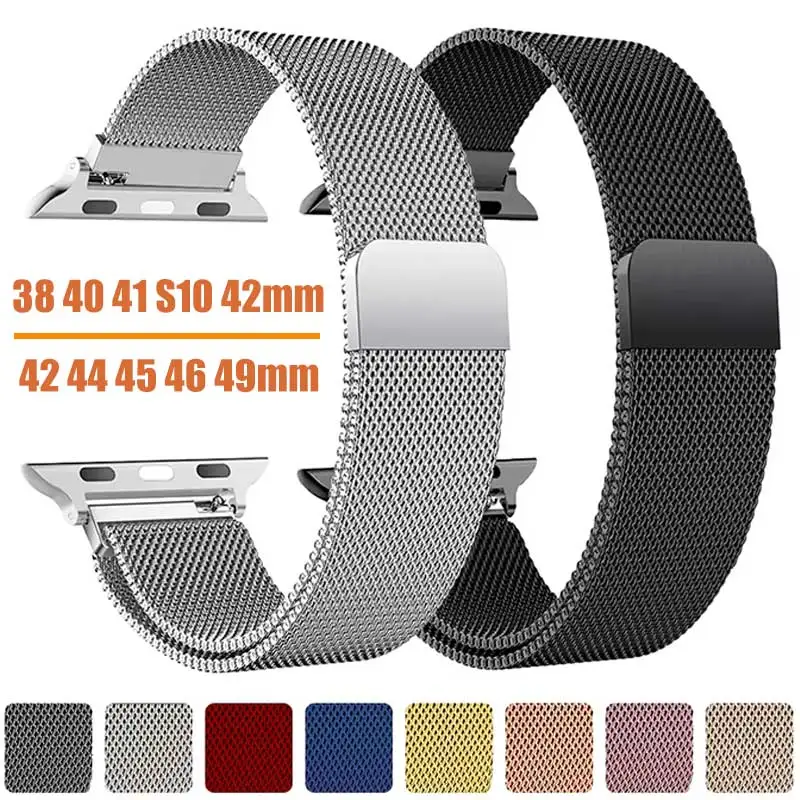 Milanese Loop-Armband für Apple Watch Band 44 mm 40 mm 45 mm 41 mm 46 mm 42 mm 44 mm Ultra 2 49 mm Correa-Armband Serie 10 9 8 7 6 SE 5