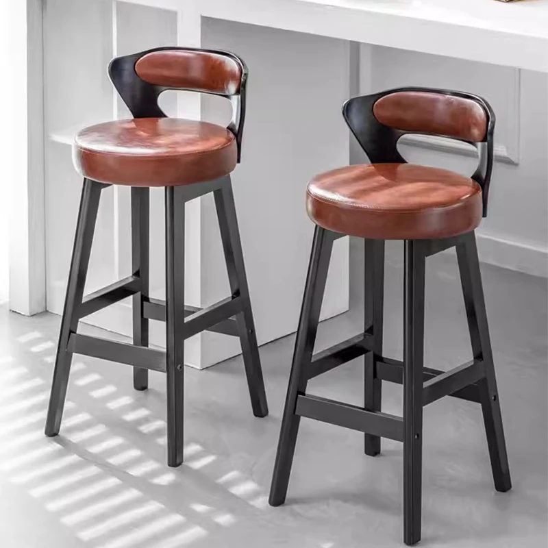 

Wooden Make Up Bar Stools Luxury Modern Gaming Brown Saloon Bar Stool Patio Mid Century Library Sgabello Cucina Home Furniture