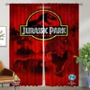 Jurassic Park Kitchen Curtains for Living Room Home Interior Curtains 2 Pieces Window Curtain Shades Halloween Decoration Camera 1