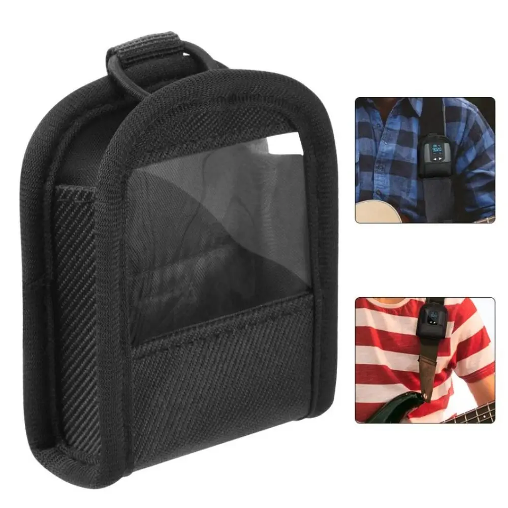 Housse de Transport pour Émetteur Guitare - Noir, Nylon+TPU, 7.5x2.5x8.6 cm