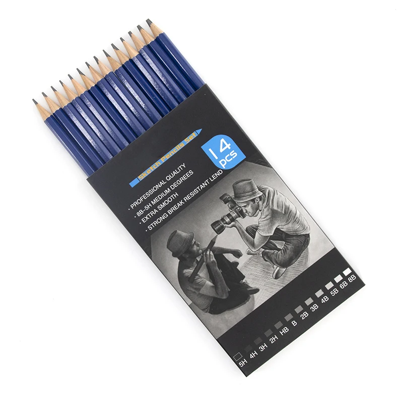 Premium 12/14/37pcs Graphite Drawing Pencils Sketch Set Kit 4H-12B