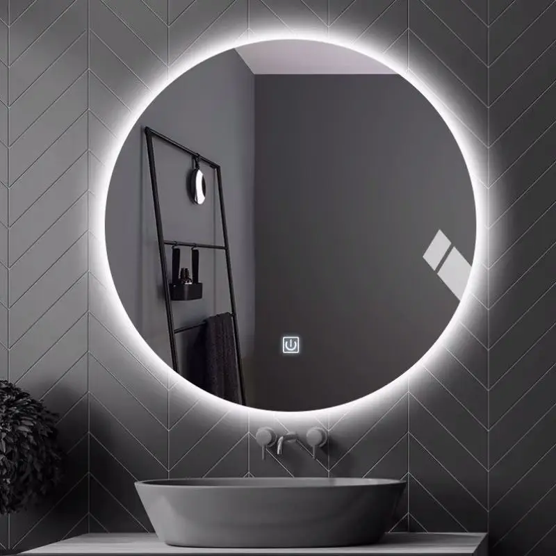 

Bathroom Vanity Bath Mirror Cabinet Wall Mounted Round Self Haircut Bath Mirrors Girls Shower Specchio Trucco Bath Mirror LG50JZ