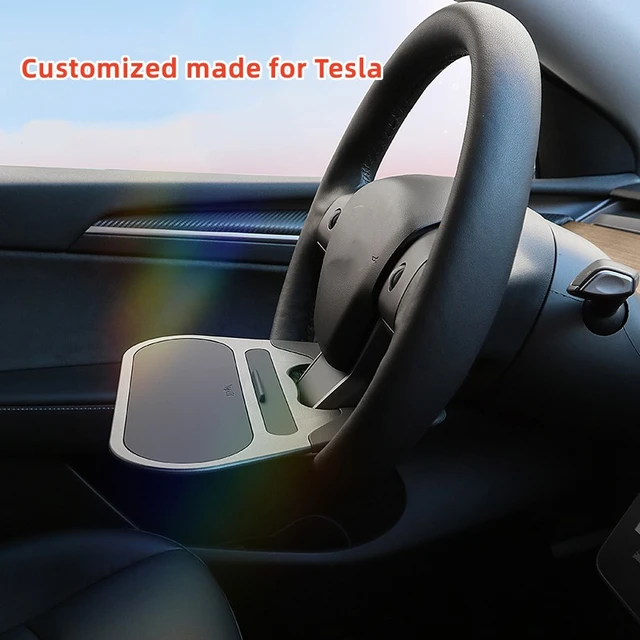 Auto Lenkrad Tisch Mini Make-Up Trinken Lebensmittel Kaffee Telefon Halter  Tray Laptop Computer Schreibtisch Für Tesla Modell 3/Y Zubehör - AliExpress