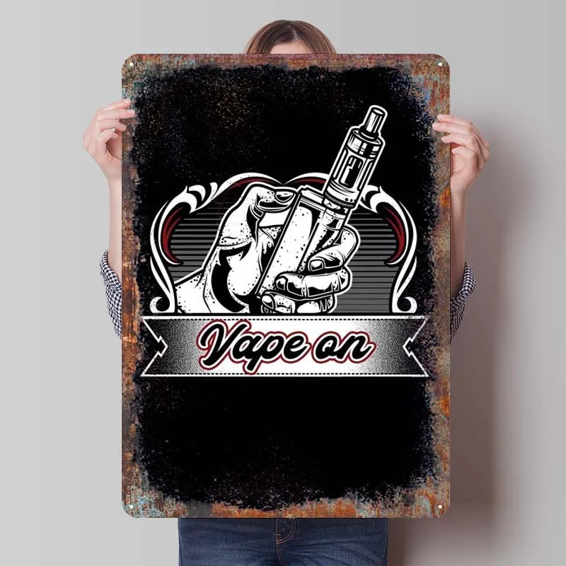 Винтажный Ржавый металлический постер Vape On Vaper, жестяной знак, декор для бара, декор для кофе, уличные украшения, металлические настенные украшения для дома