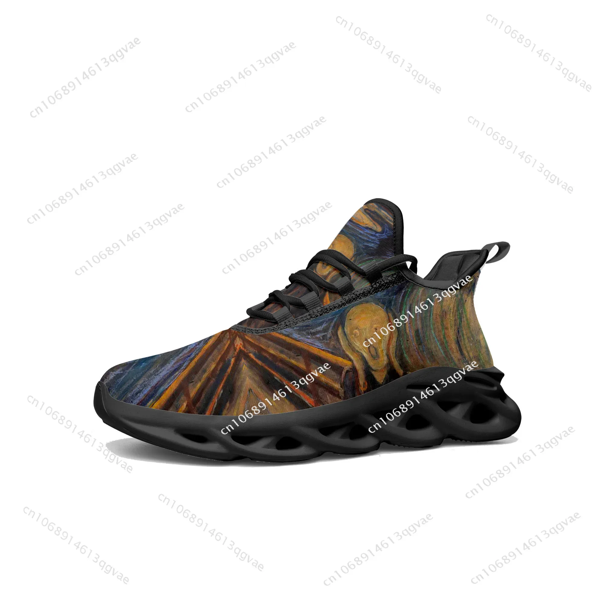 Edvard Munch The Scream Flats Sneakers Mens Womens Sports Running High Quality Sneaker Lace Up Mesh Footwear Tailor-made Shoe