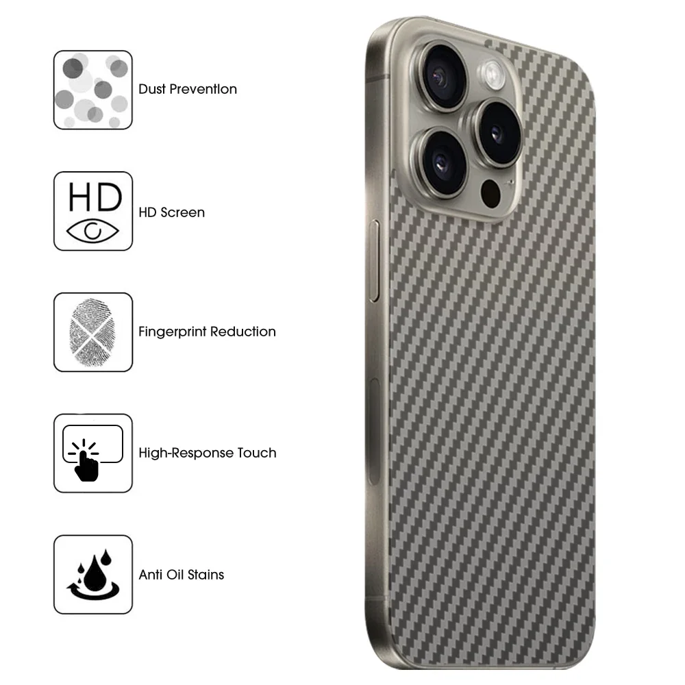 10Pcs/Set Carbon Fiber Full Back Soft Film For iPhone 16 16Plus Scratch Resistant Sticker Screen Protector For iPhone16 Pro Max