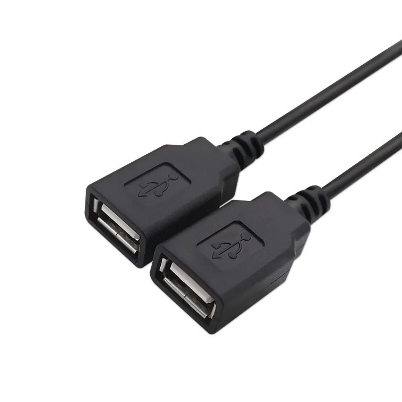 15cm 데이터 케이블 1 포트 USB 2.0-듀얼 USB 2.0 포트 1 남성-2 여성 포트 USB 충전 전원 코드 연장 케이블 분배기