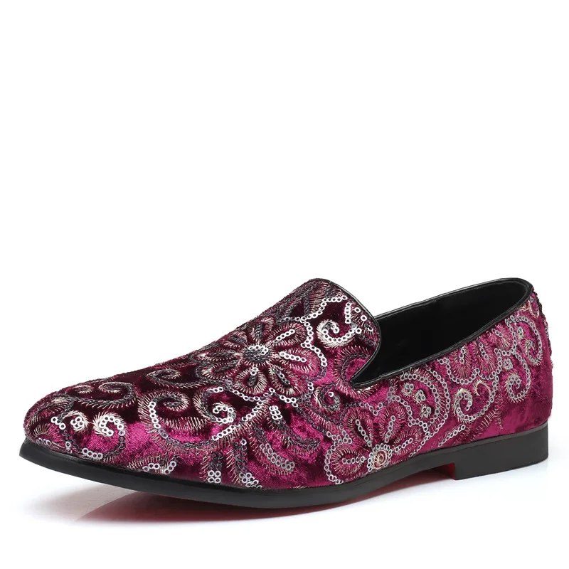 Embroider Men's Dress Shoes Elegant Wedding Loafers Men Coiffeur Men Party Shoes Vintage Formal Male Design Loafers