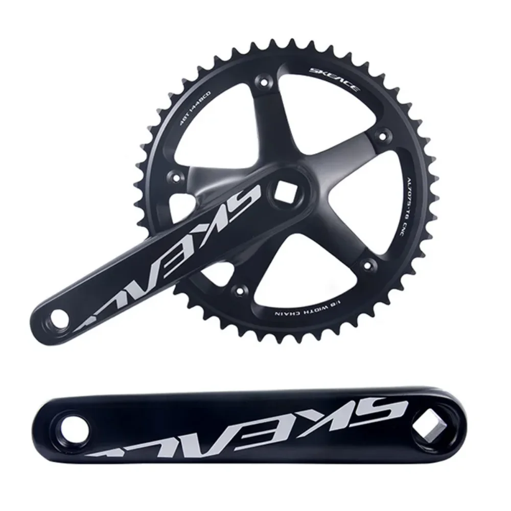 Description Picture 6 of itemSKEACE Bicycle Crankset 144BCD Mountain Bike Square Hole Crank Aluminum Alloy Single Speed Crank Chainwheel 165mm 49T Crank Set