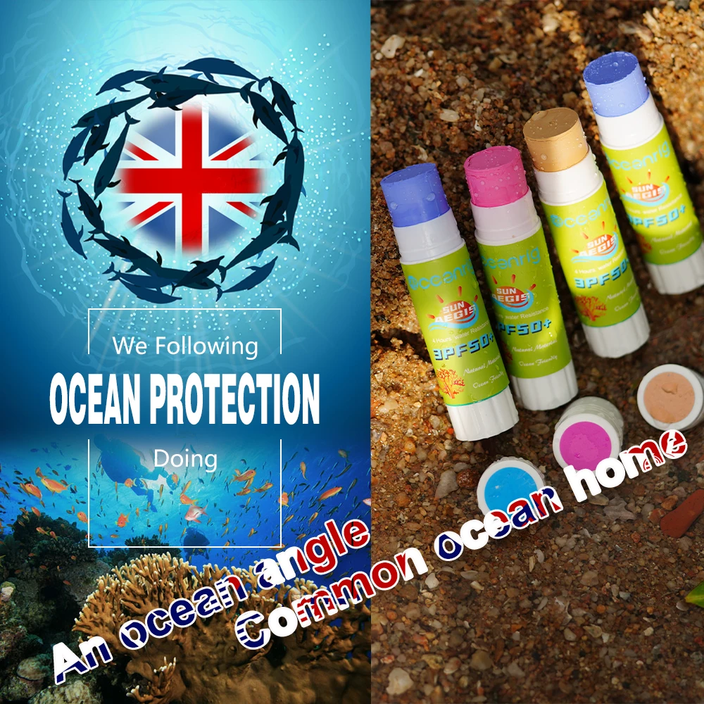 

Bali Zinc Physical Color Sunscreen Mud Stick Surf Diving Water Sports Skin Protection Cream Natural Environmental Protect Spf50