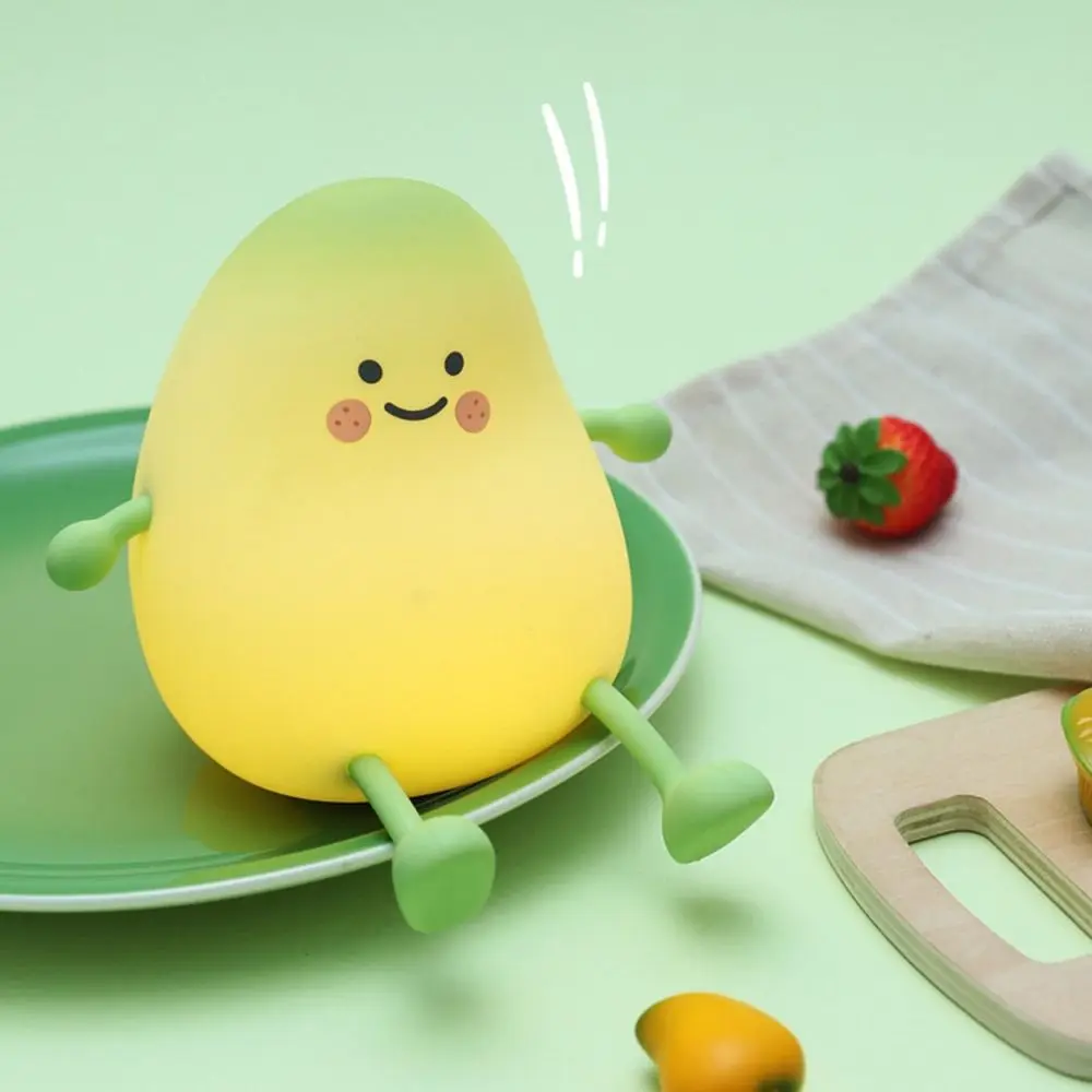 

USB Charging Mango Night Light Touch Sensor Soft Light Pating Night Light Timeable Silicone Baby Nightlights Desktop Decoration