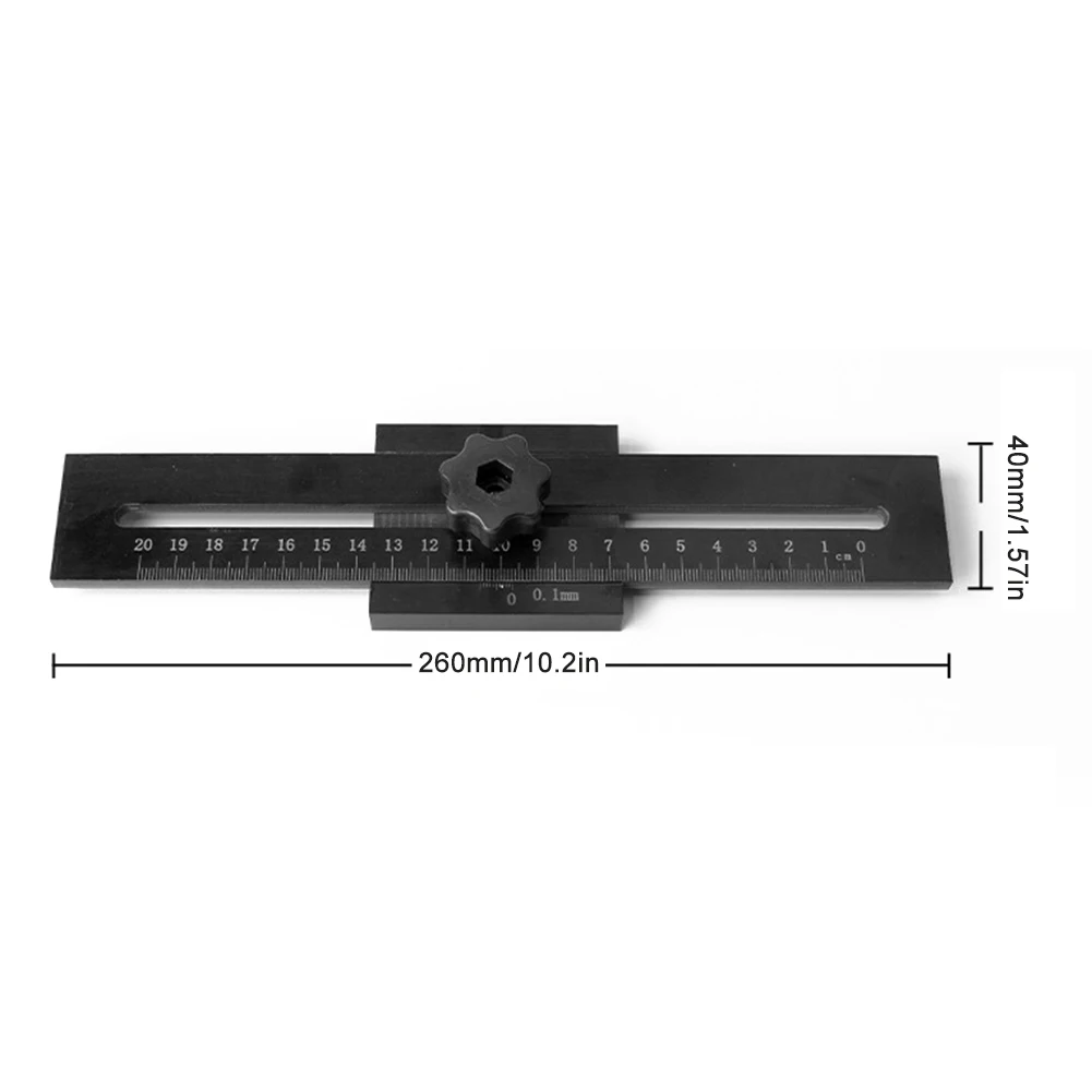 목공 측정용 나사 절단 그무개 플라스틱 스크라이브 눈금자, 그무개 너비 40mm 라인, 0-200mm
