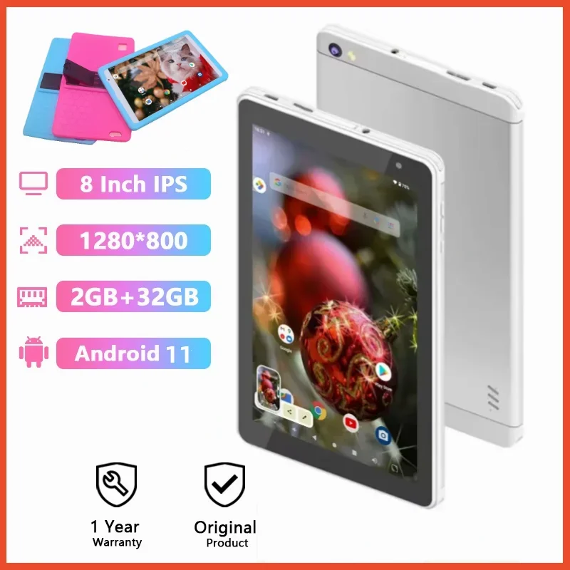 8인치 안드로이드 11 A133 태블릿 PC 쿼드 코어 2GB 램 32GB 롬 구글 플레이 올위너 64비트 듀얼 카메라 1280 x 800IPS 4000mAh 넷북