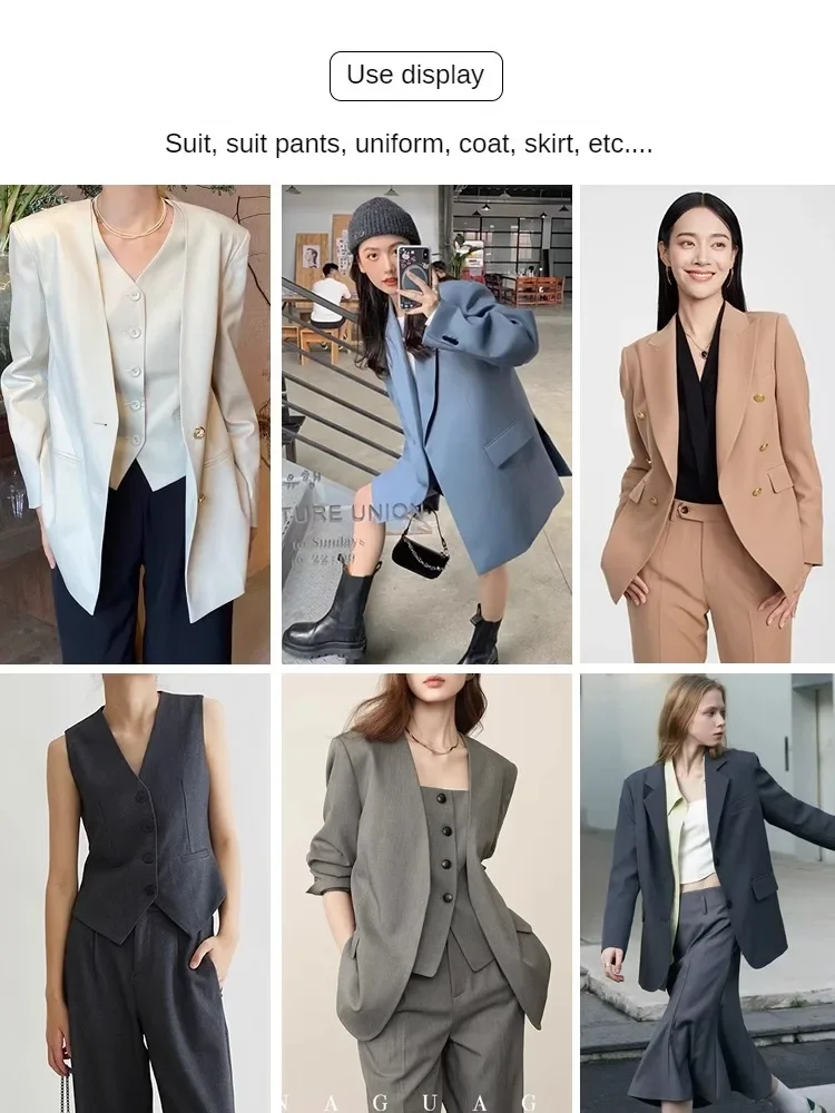 Micro Elastic Suit Fabric for Coats Skirts Dresses Sewing Anti-wrinkle Plain Comfortable Cloth Breathable